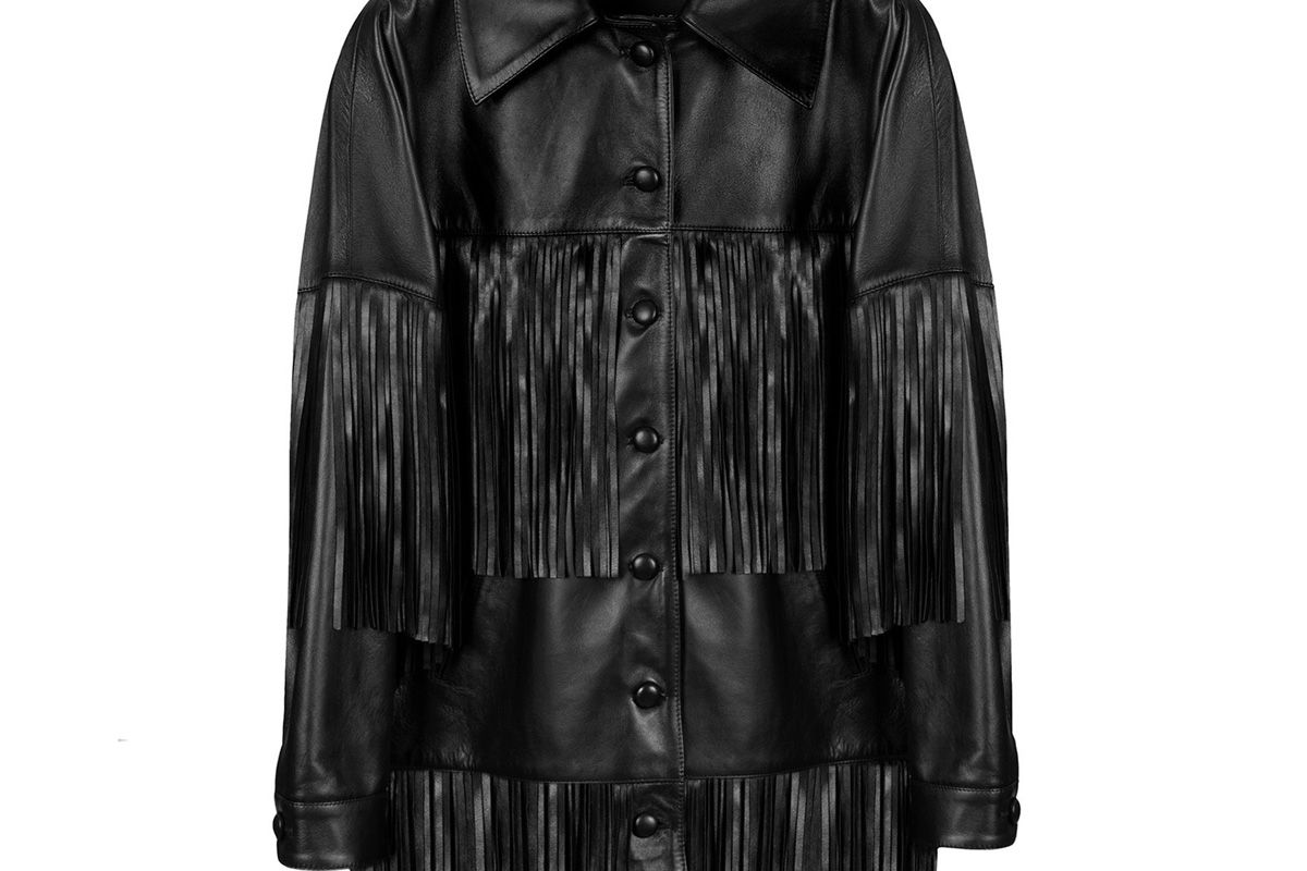 dan cassab rimon lamb leather fringe jacket black