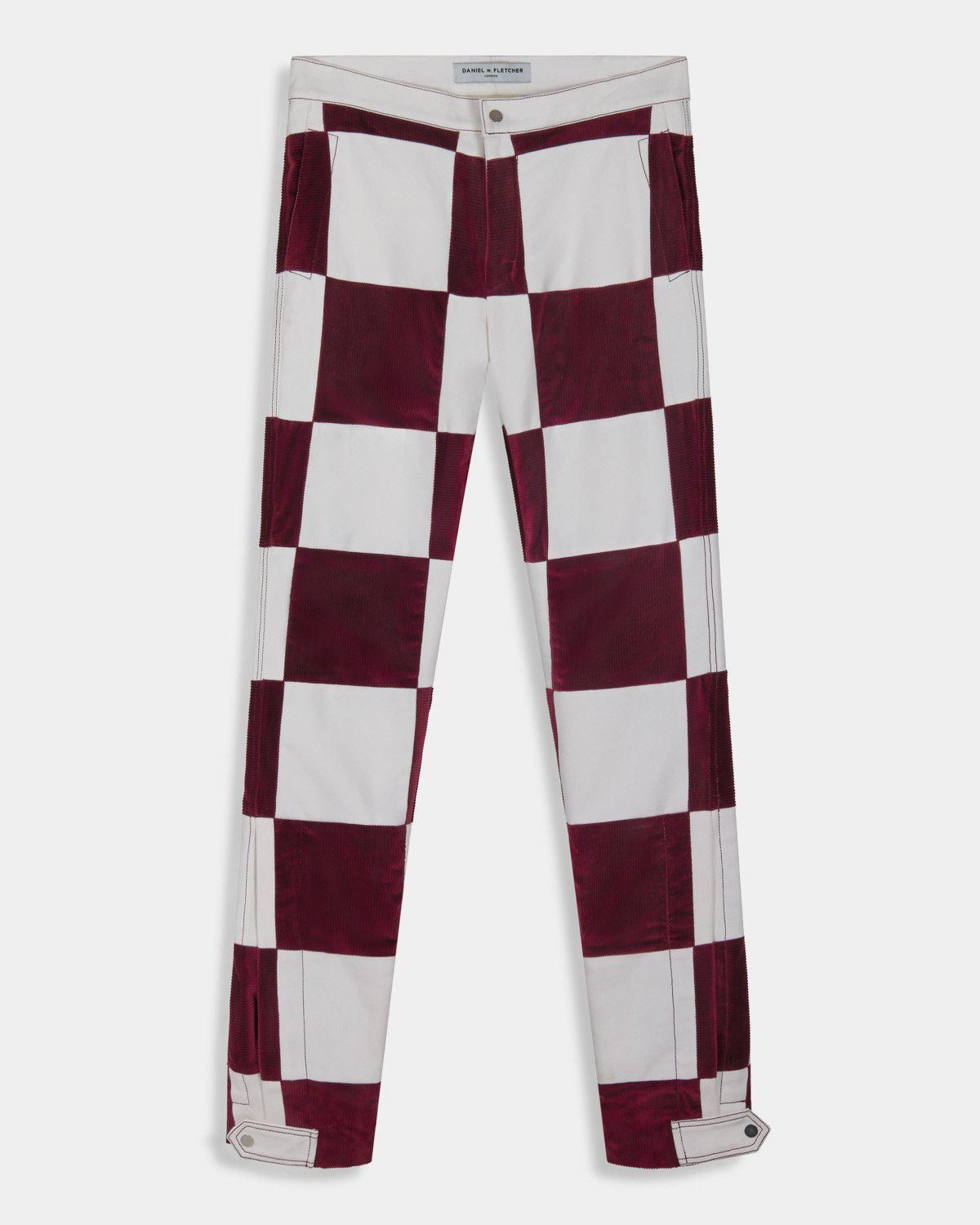 daniel w fletcher checkerboard scraps trousers 