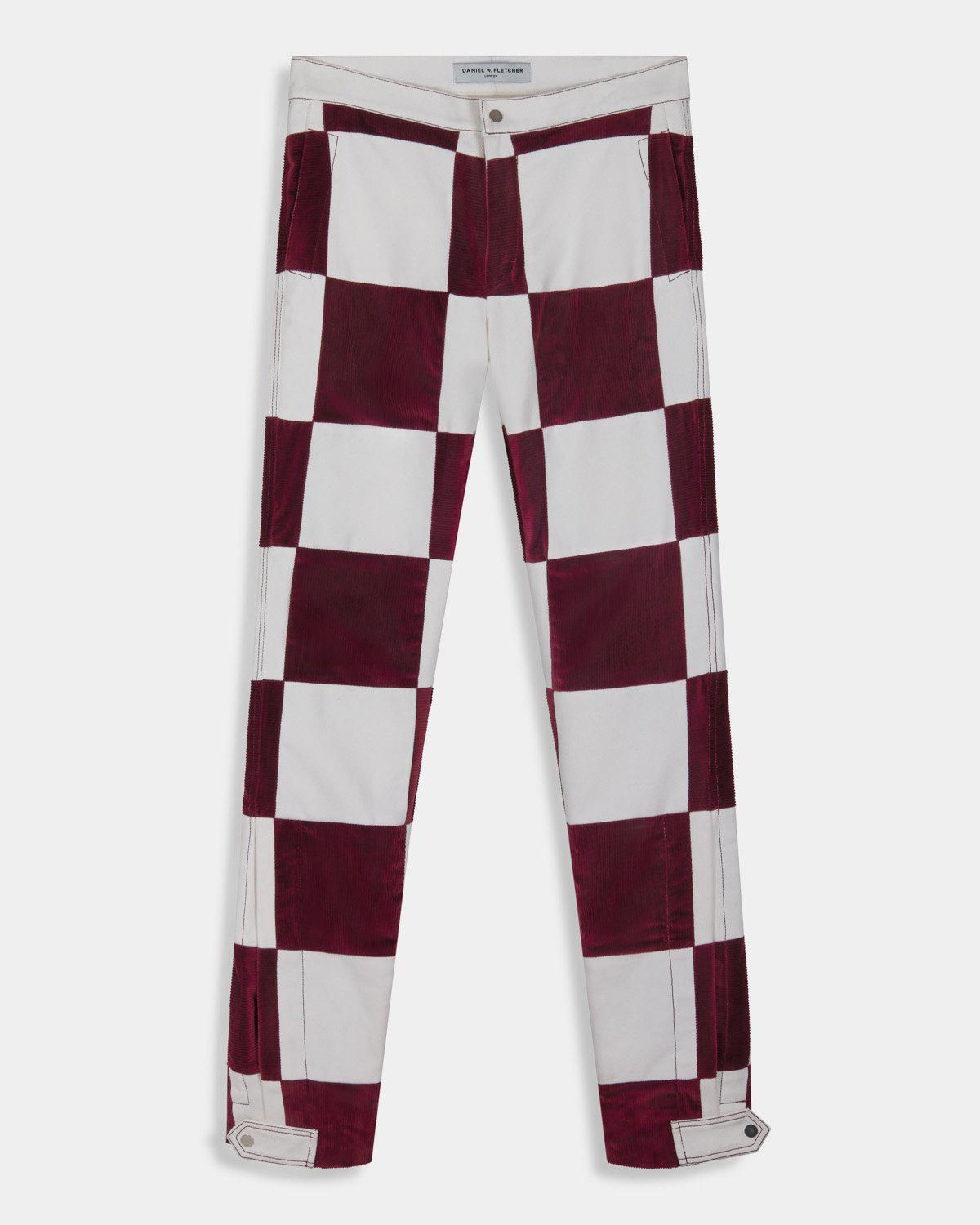 daniel w fletcher checkerboard scraps trousers