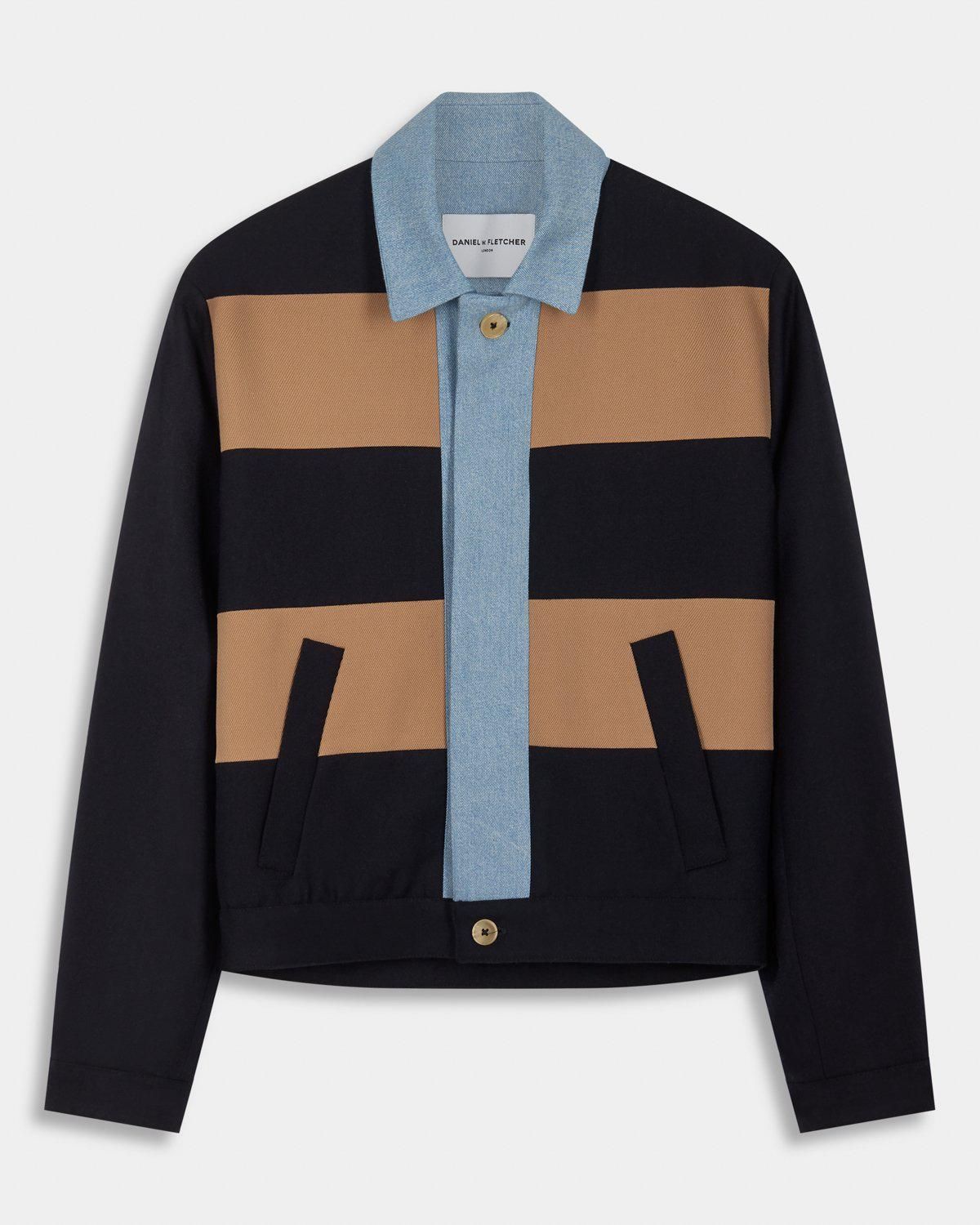 daniel w fletcher panelled stripe blouson