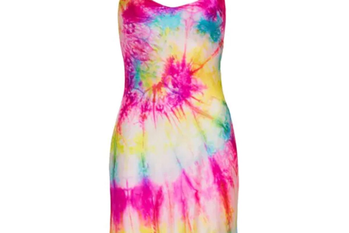 dannijo neon tie dye silk mini dress