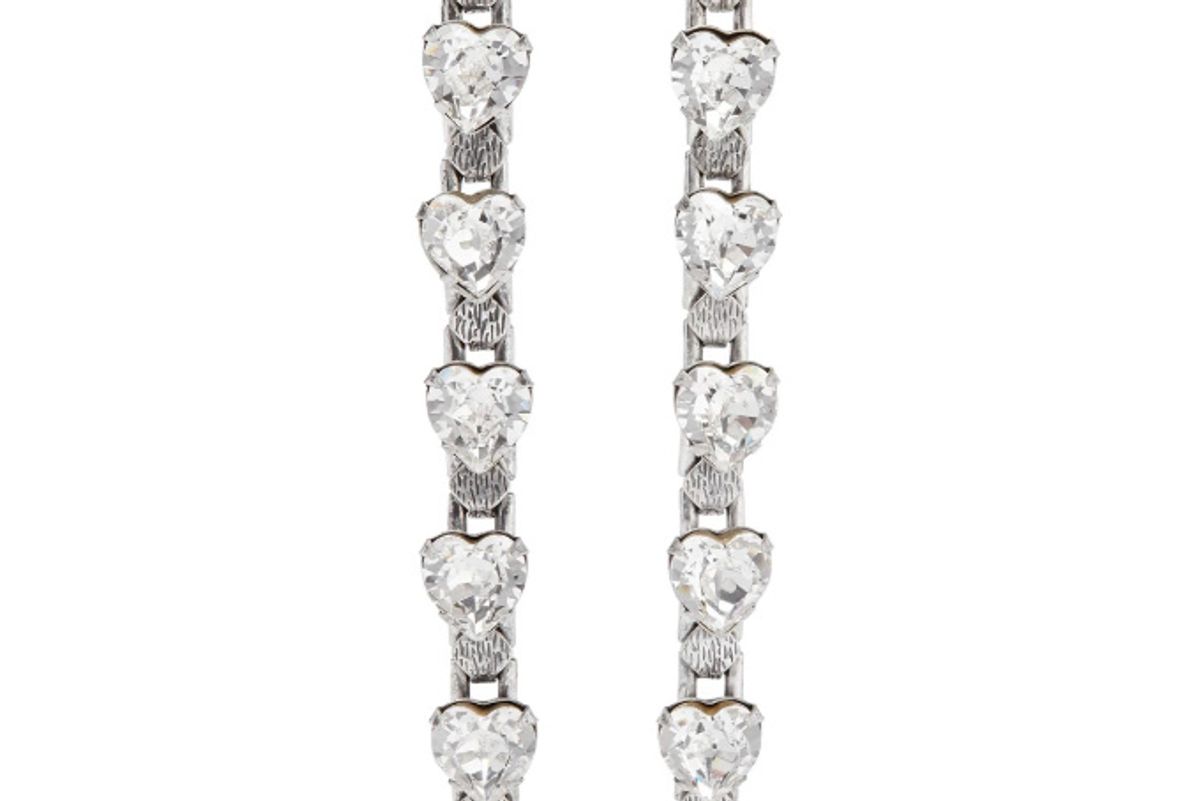 dannijo odette oxidized silver plated crystal earrings