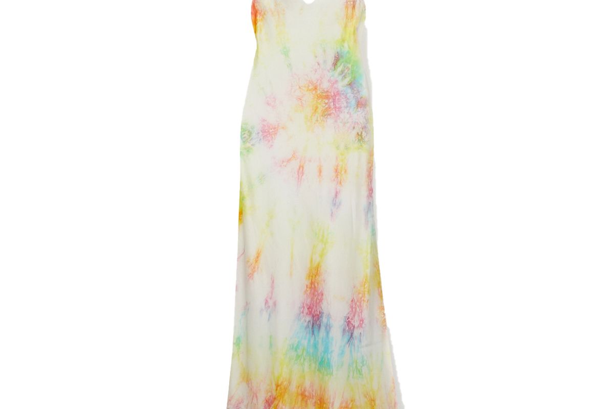 dannijo tie dyed silk satin midi dress