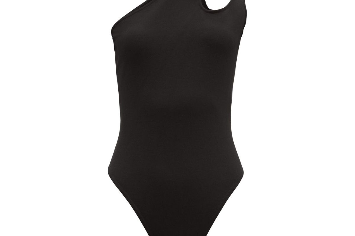 david koma one shoulder cotton jersey bodysuit