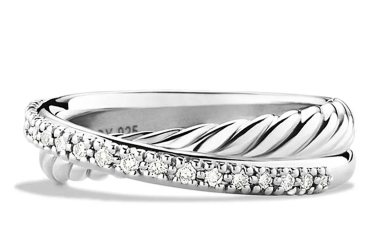 david yurman crossover ring with diamonds