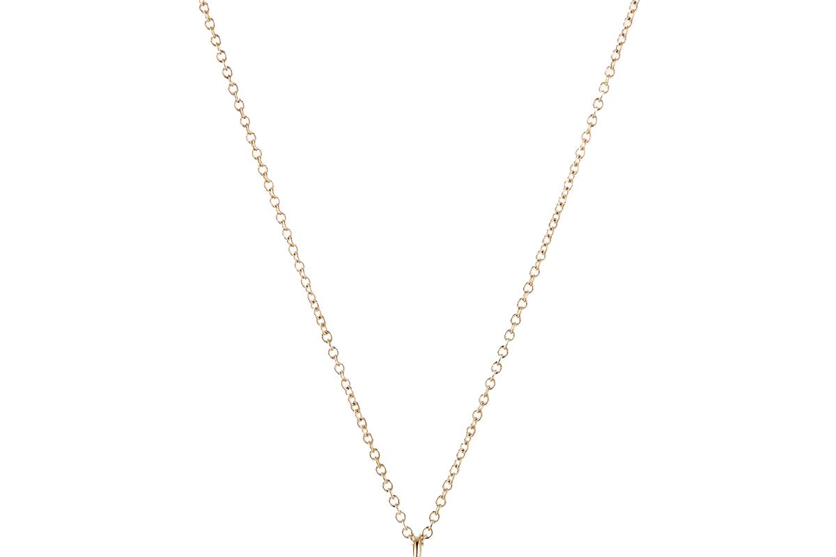 david yurman initial charm necklace with diamonds in 18k gold