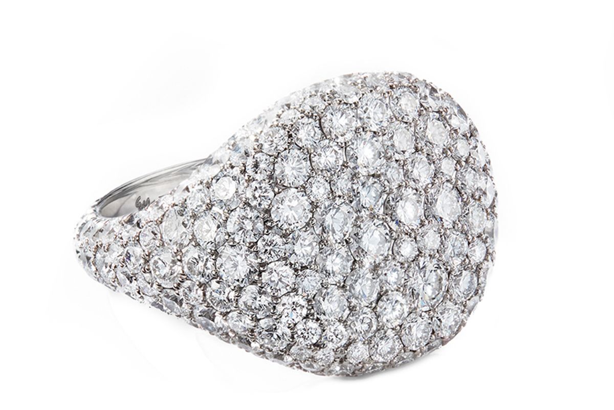 david yurman pave pinky ring with diamonds in 18k white gold