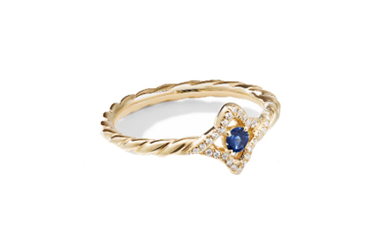 david yurman venetian quatrefoil ring with diamonds in 18k gold