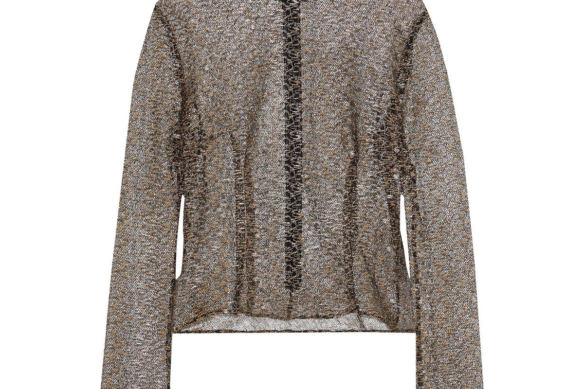 de la vali lucille metallic lace top