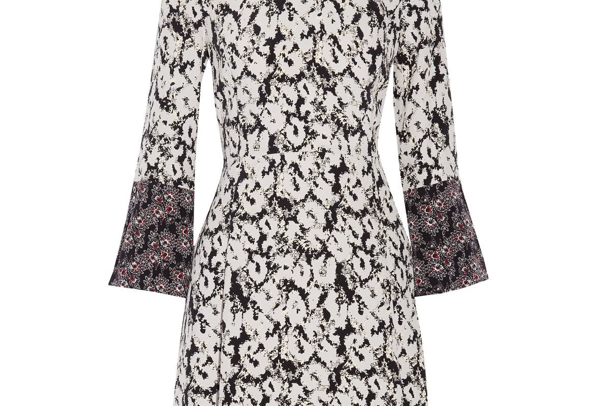 Printed Silk-Twill Mini Dress