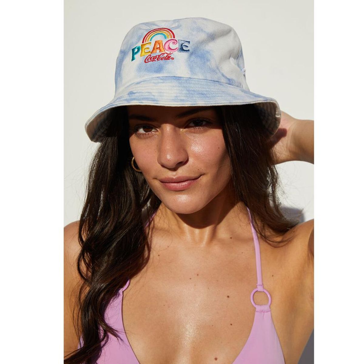 desert dreamer coca cola peace recycled bucket hat