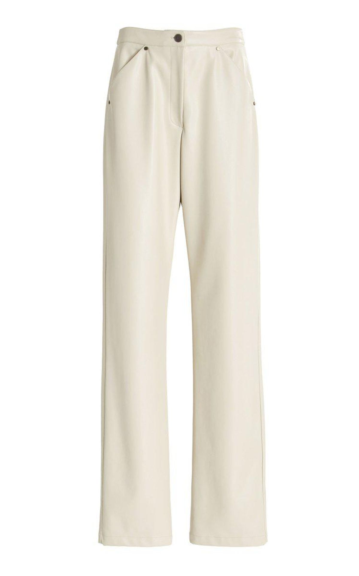 deveaux eve faux leather straight leg pants