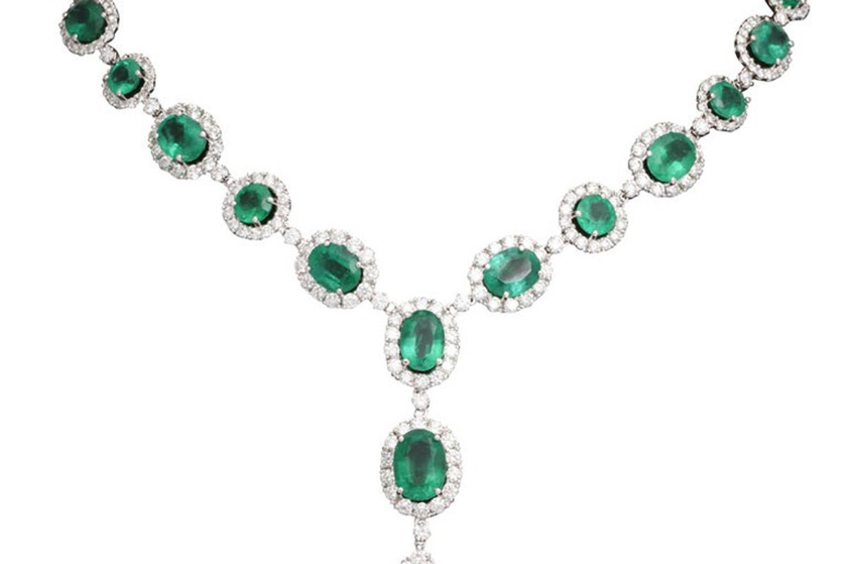 diamond scene new york emerald and diamond necklace