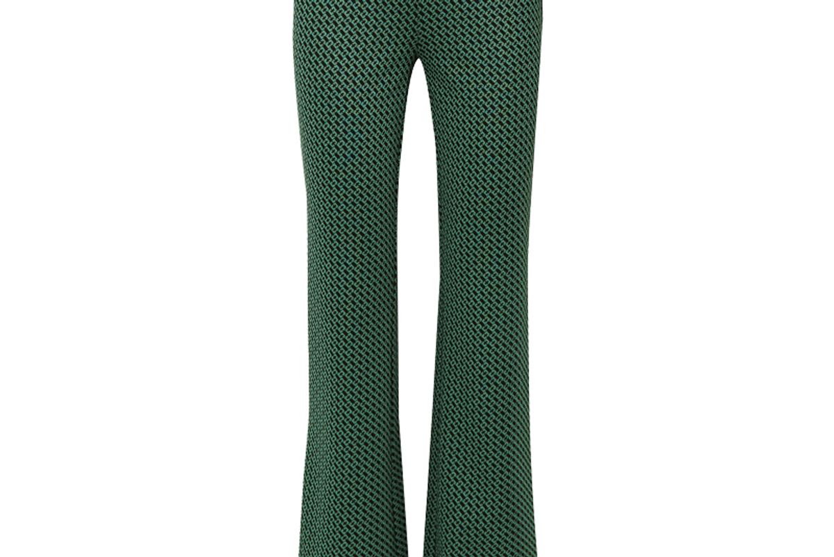 diane von furstenberg caspian stretch jacquard flared pants