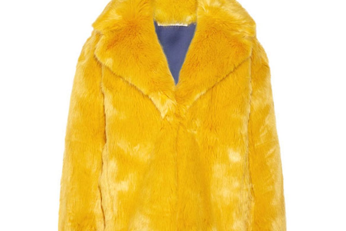 diane von furstenberg faux fur coat