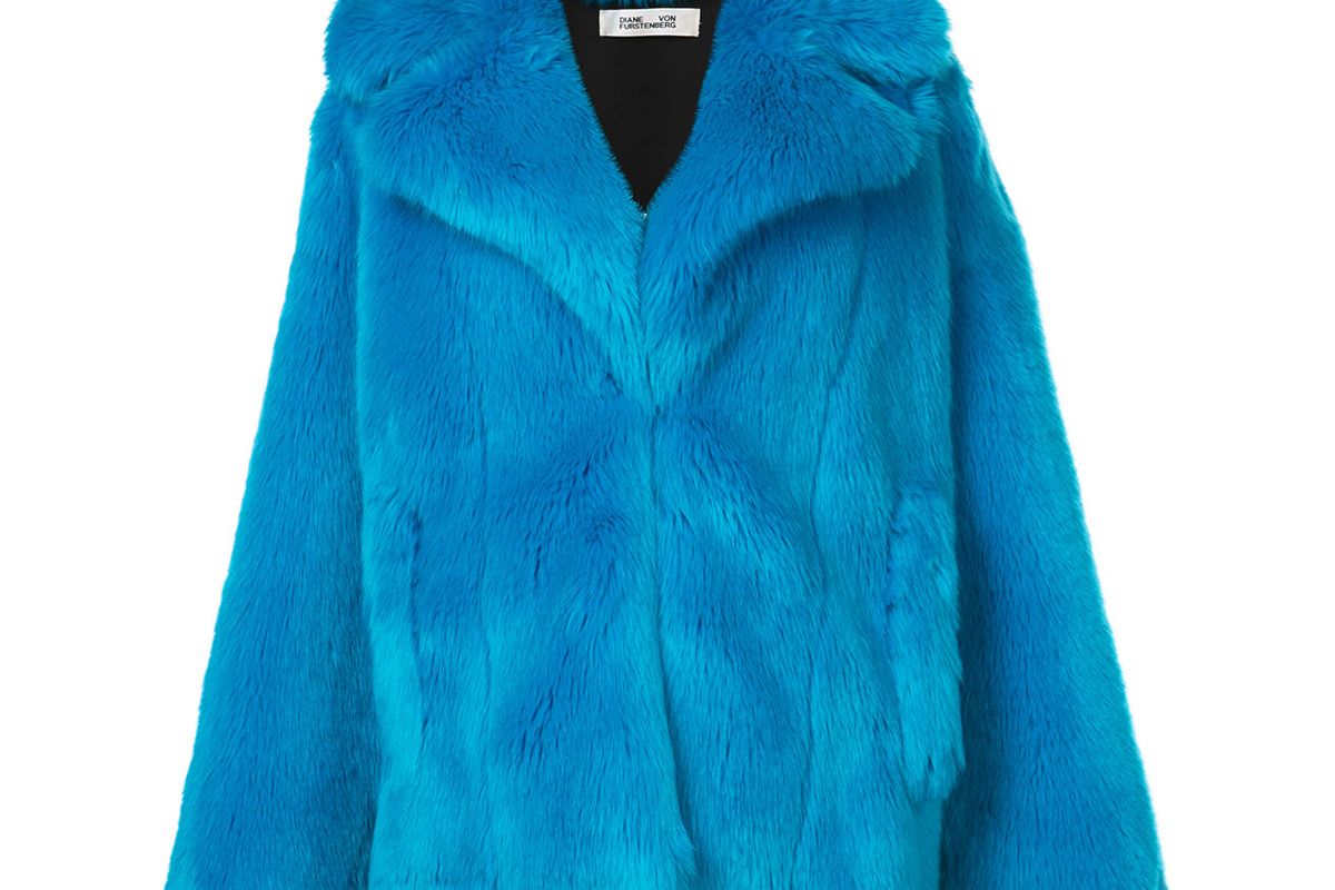 diane von furstenberg faux fur collared jacket