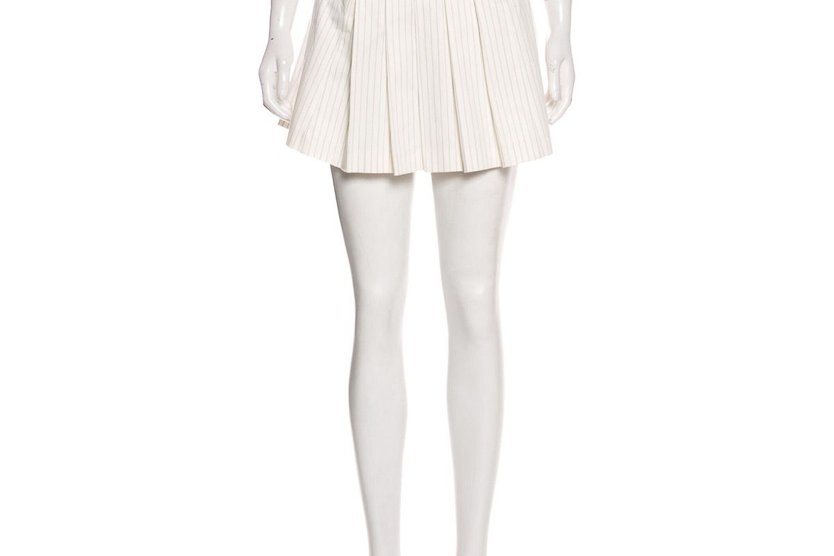 diane von furstenberg pleated accents mini skirt