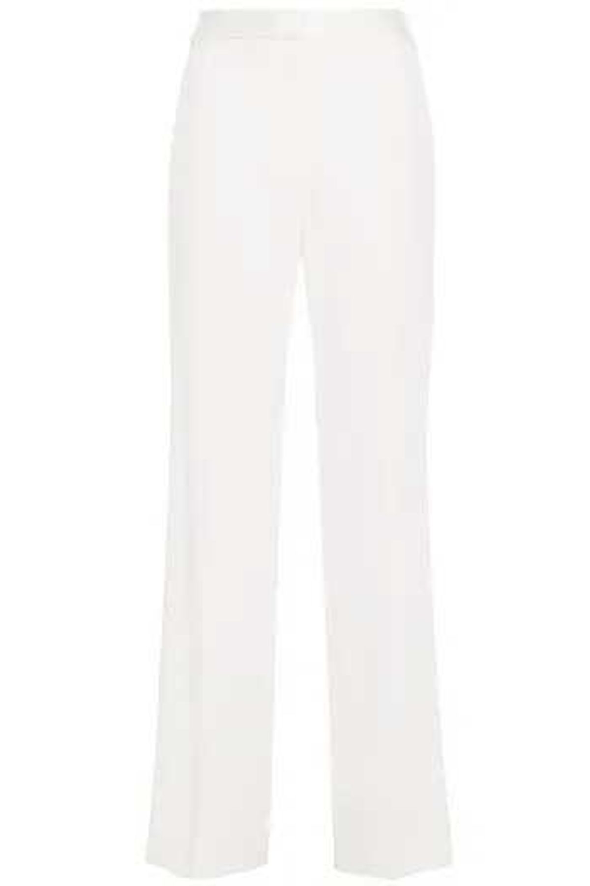 diane von furstenberg satin trimmed stretch crepe straight leg pants