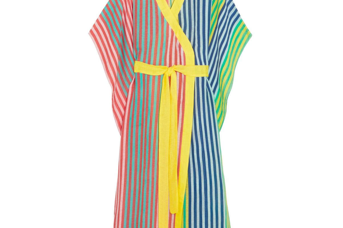 Striped Linen-Blend Kimono