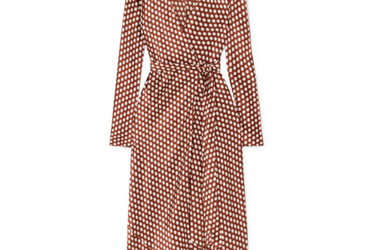 diane von furstenberg tilly polka dot silk satin wrap dress