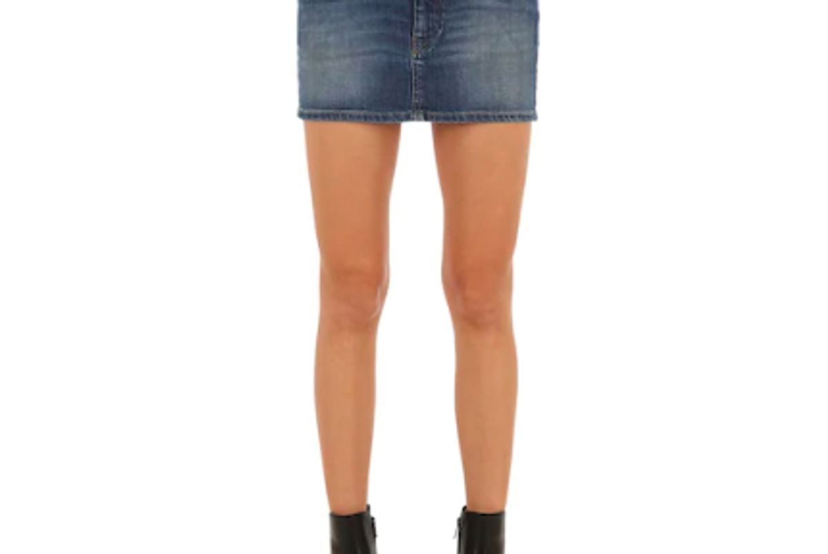 diesel mid rise cotton denim mini skirt