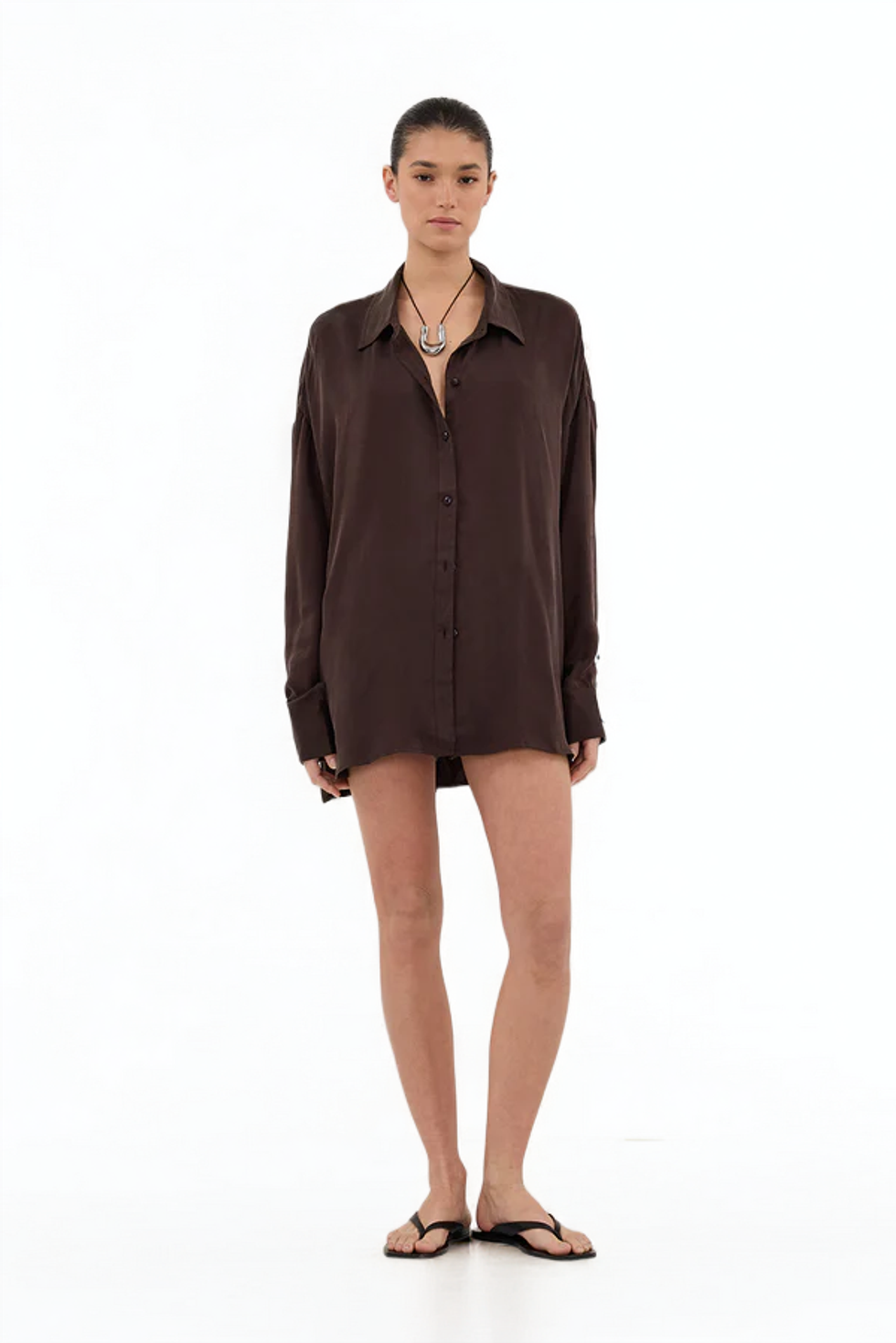 Diish Perry Choc Silk Long Sleeve