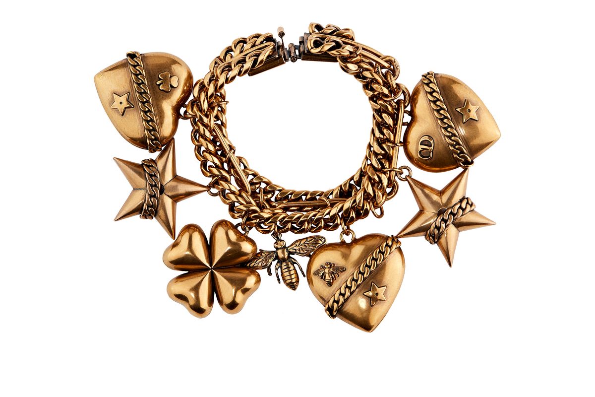 dior gold charm bracelet