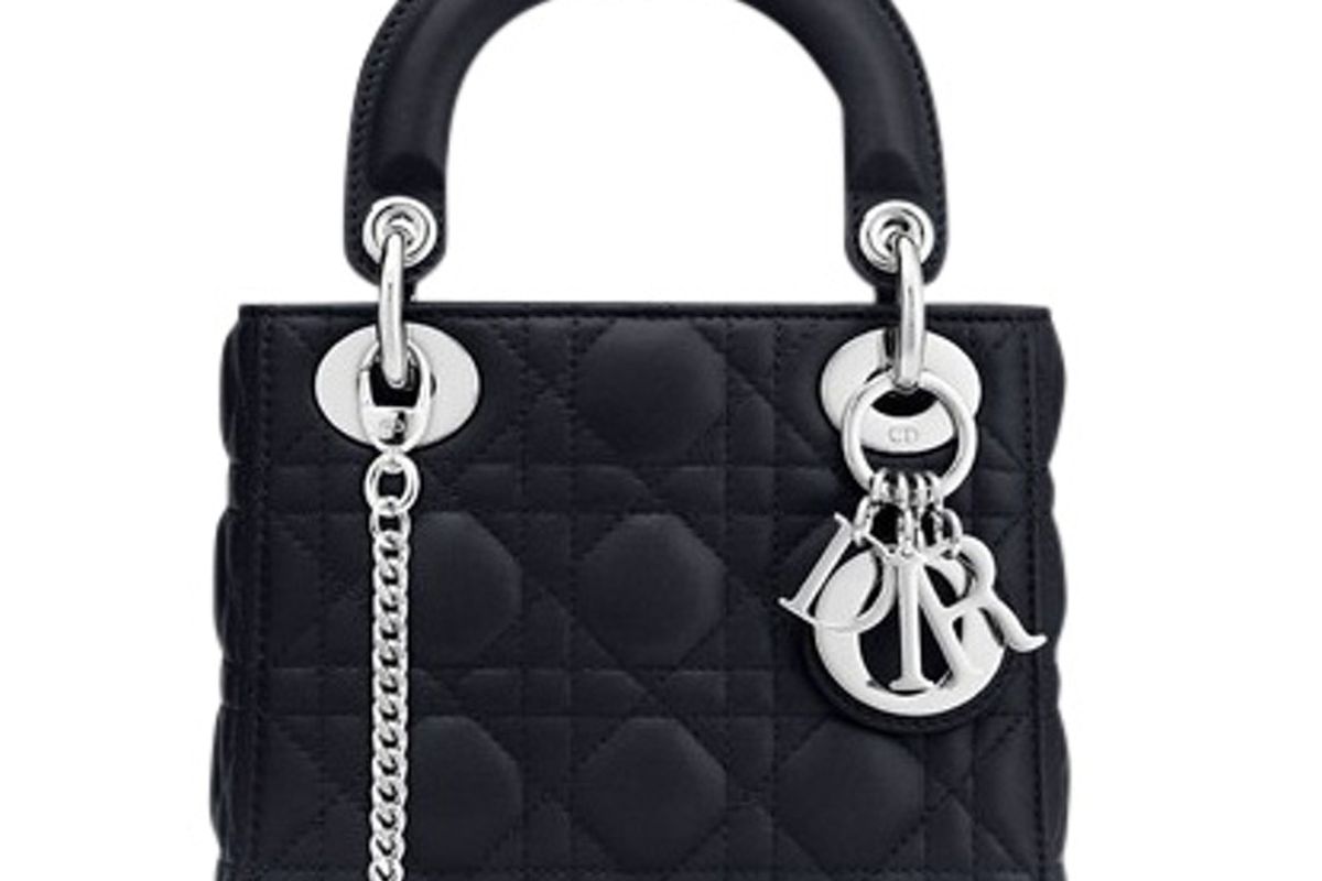 dior lady top handle lambskin mini bag