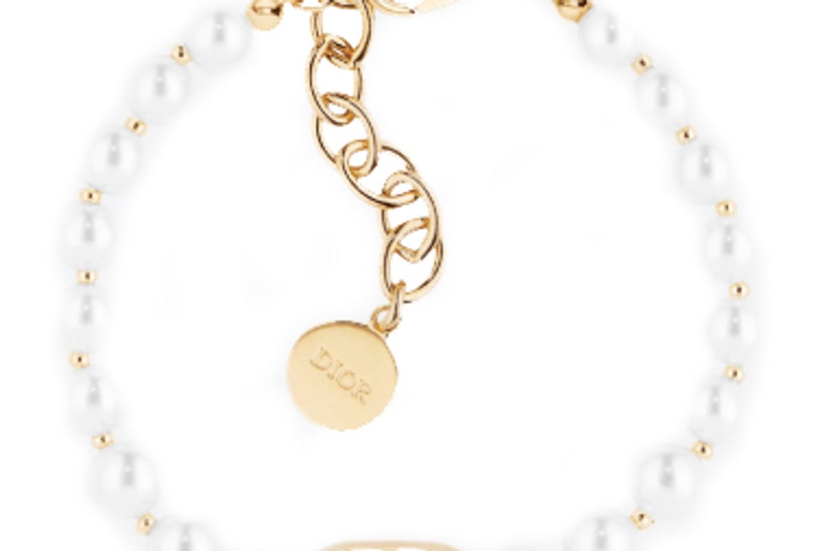 dior white resin bead 30 montaigne gold finish bracelet