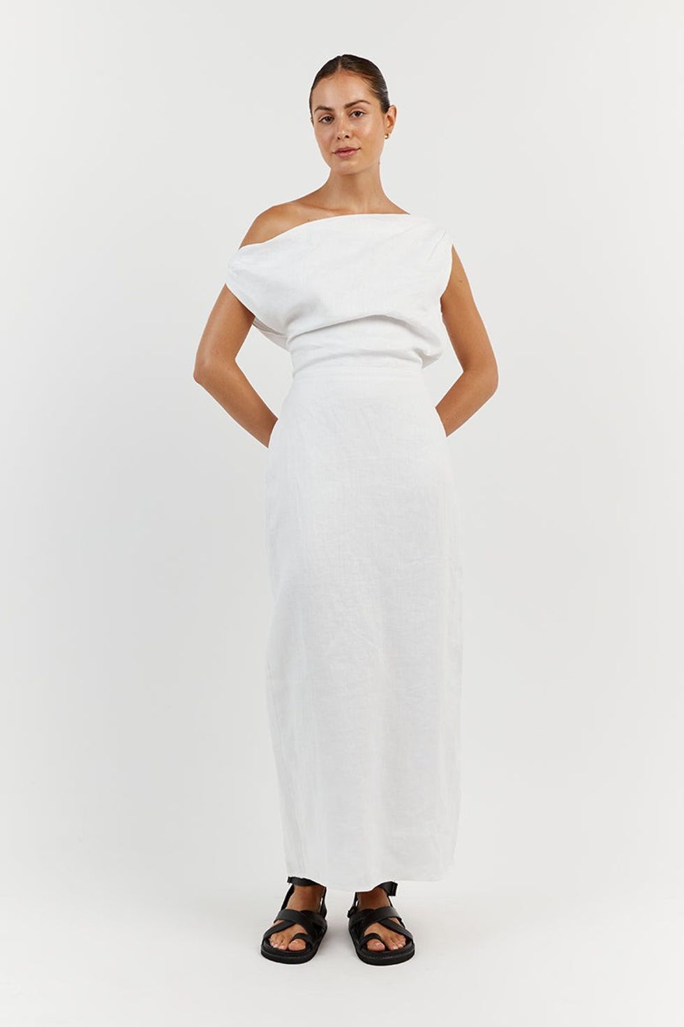 Dissh Cass White Midi Dress