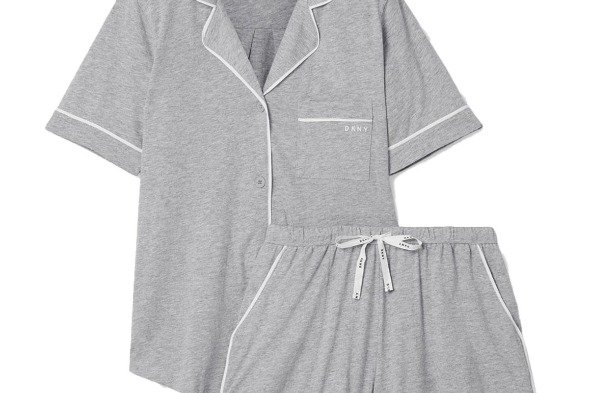 dkny signature cotton blend jersey pajama set
