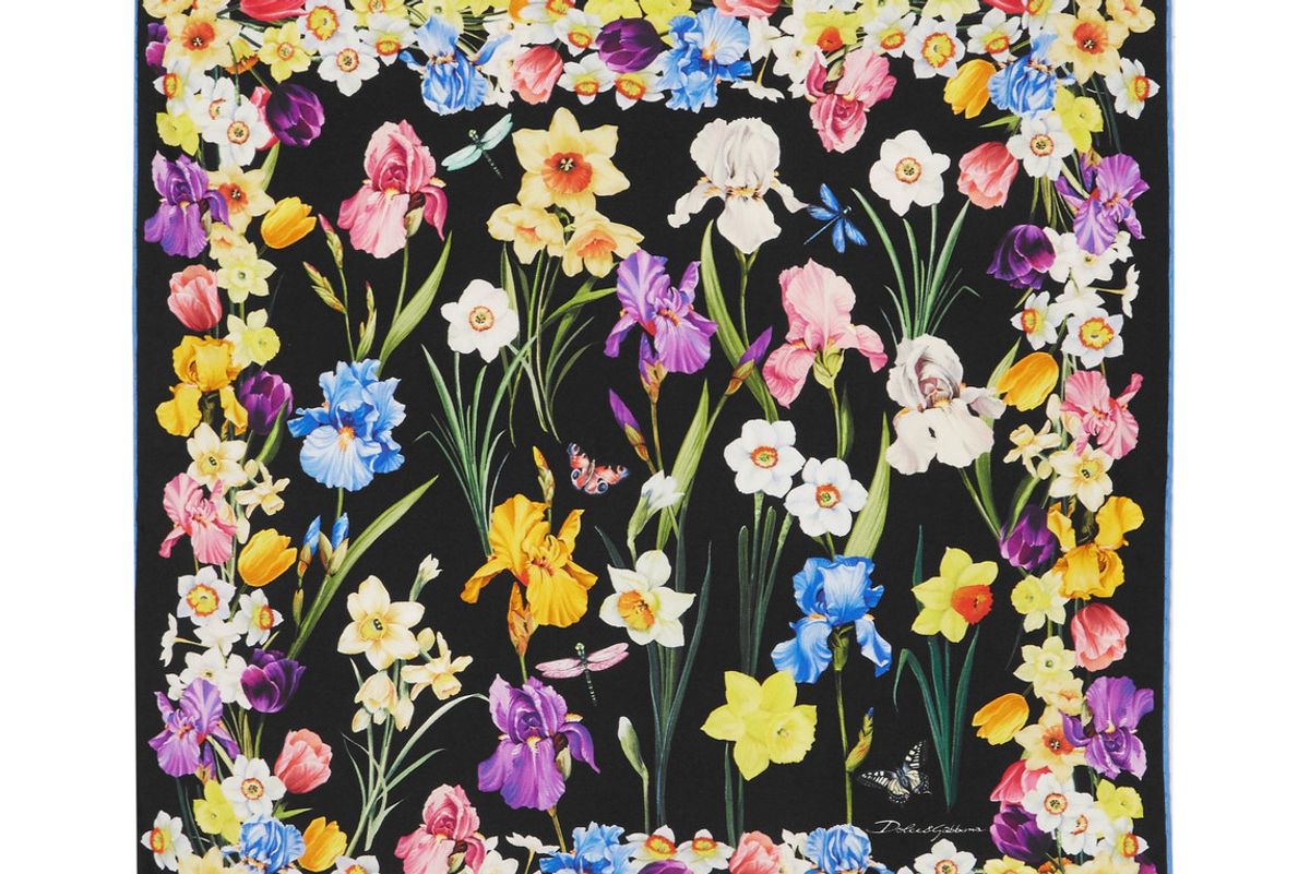 dolce and gabbana floral print silk twill scarf