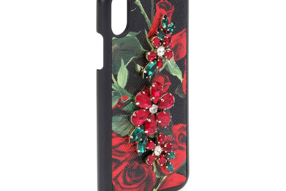 dolce and gabbana printed leather iphone x case