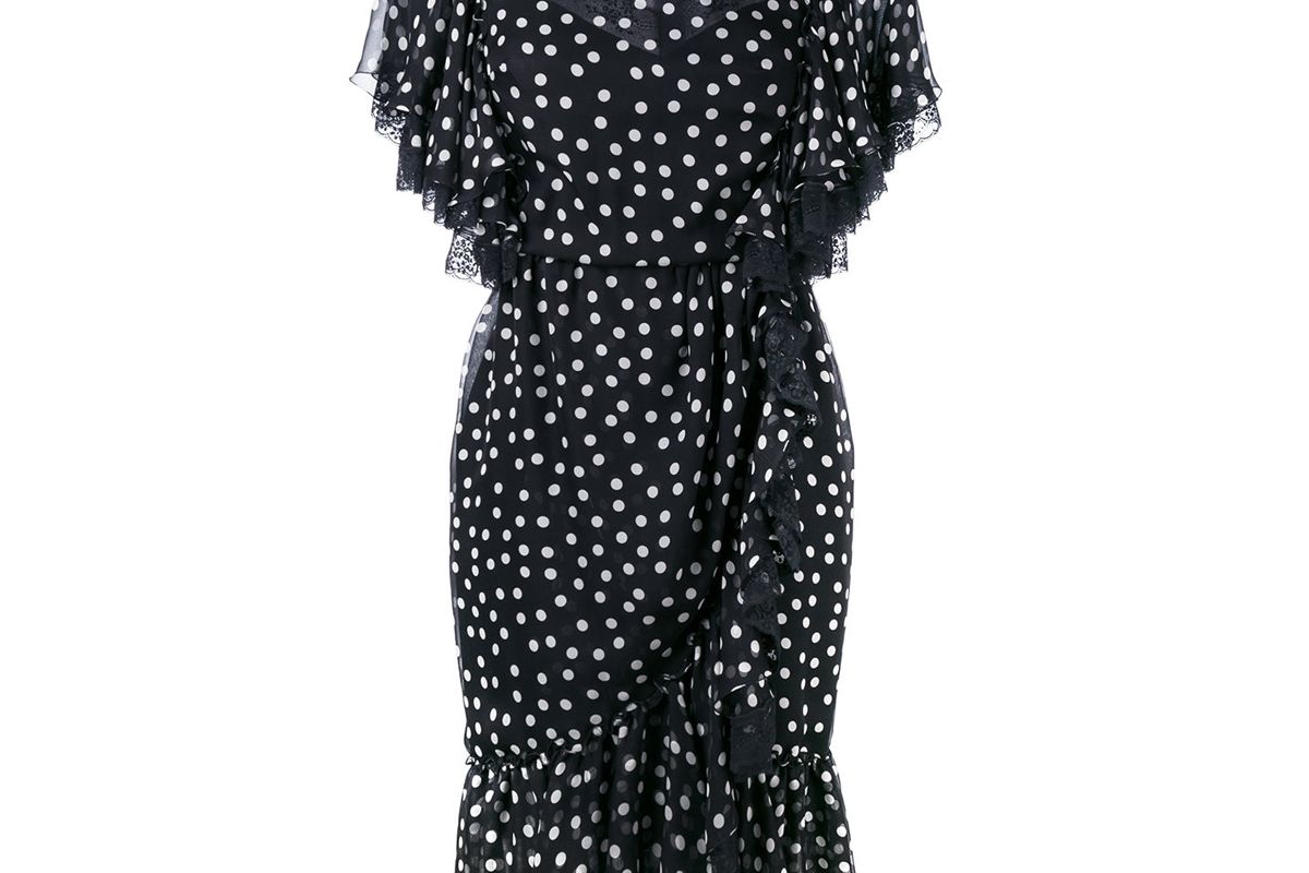 dolce & gabbana polka dot flounced dress