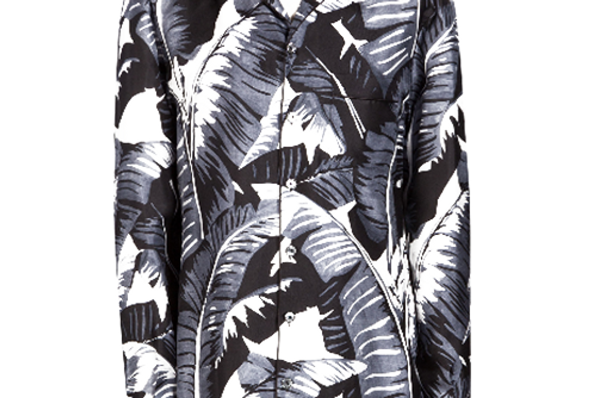 Printed Twill Silk Pajama Top