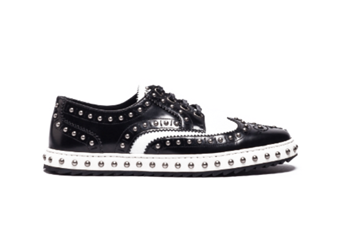 Studded Leather Lace-Up Shoe