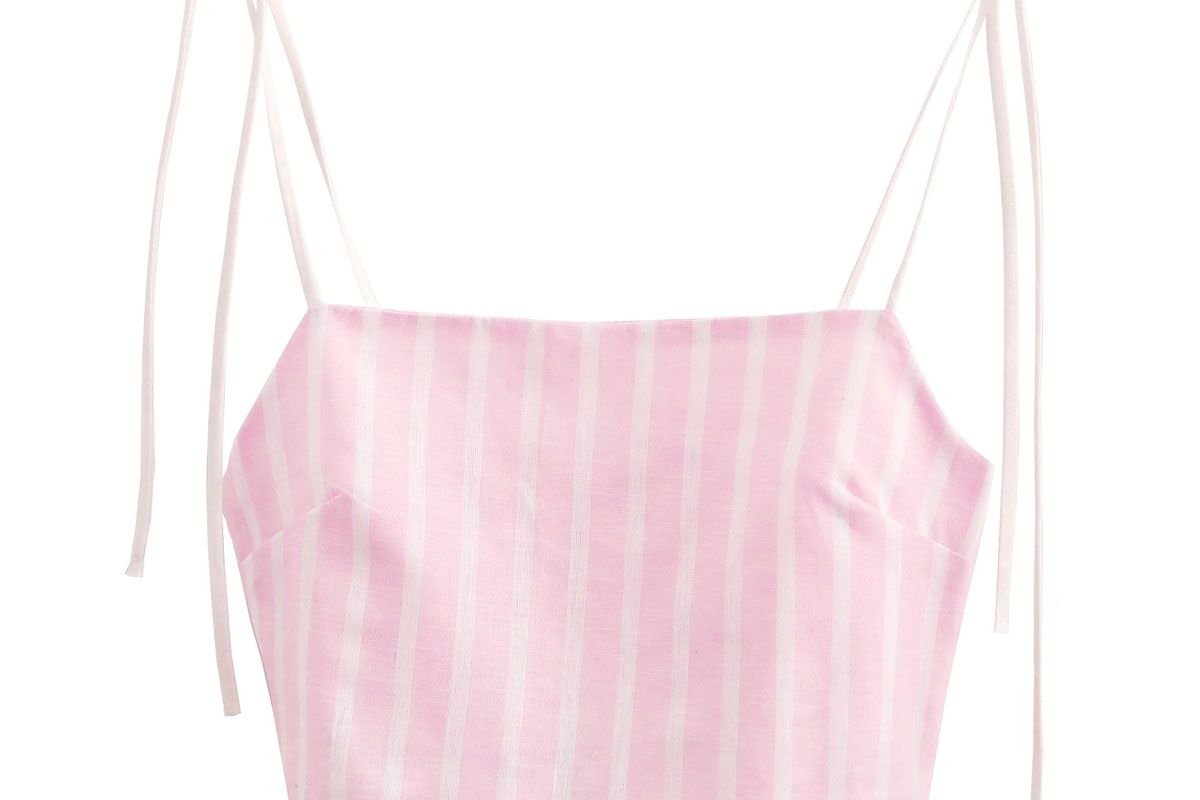 donni pink stripe tini top