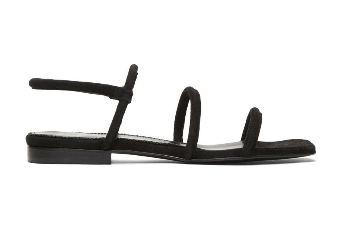 dorateymur black suede easy sandals