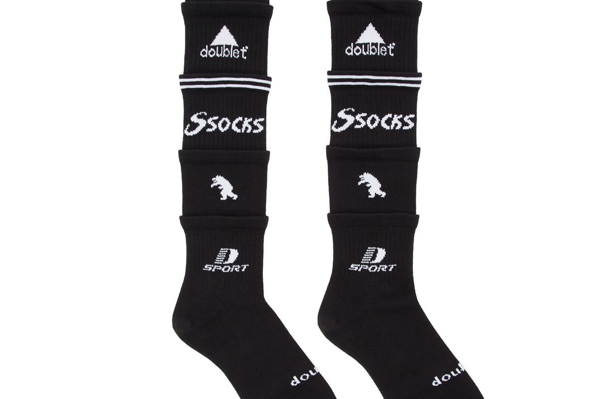 doublet black 5 layered socks