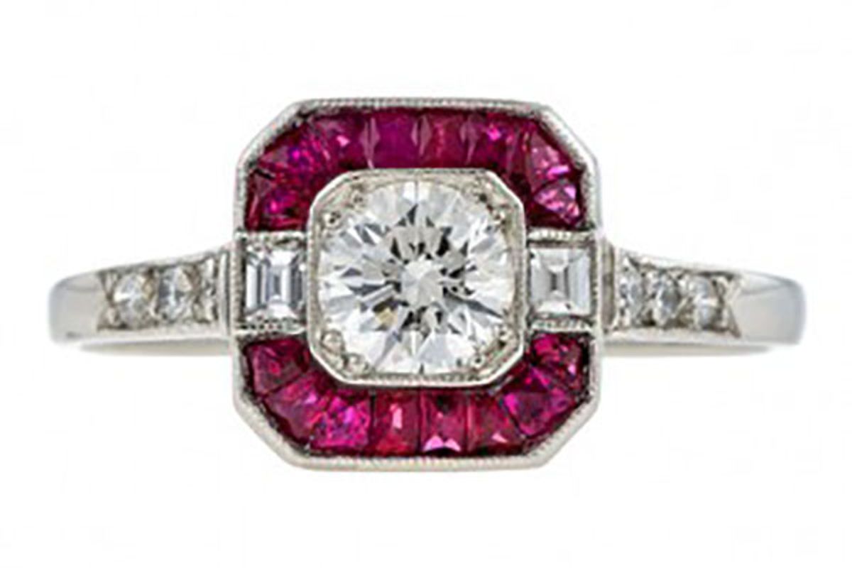 Estate Diamond & Ruby Ring