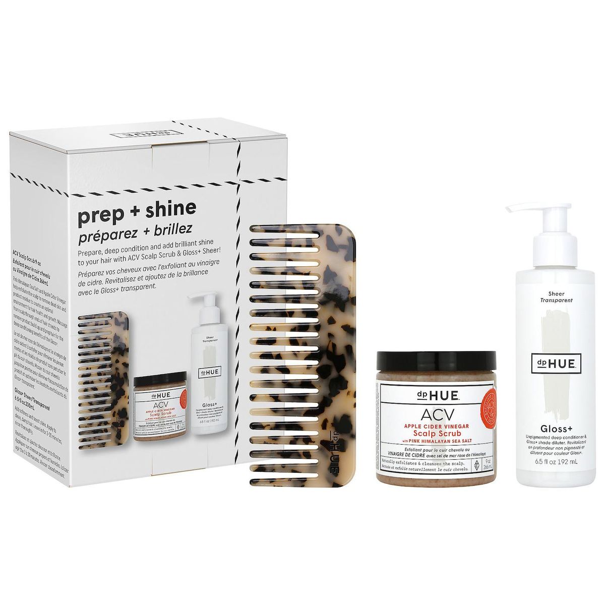 dphue prep and shine kit healthy hair from scalp to ends