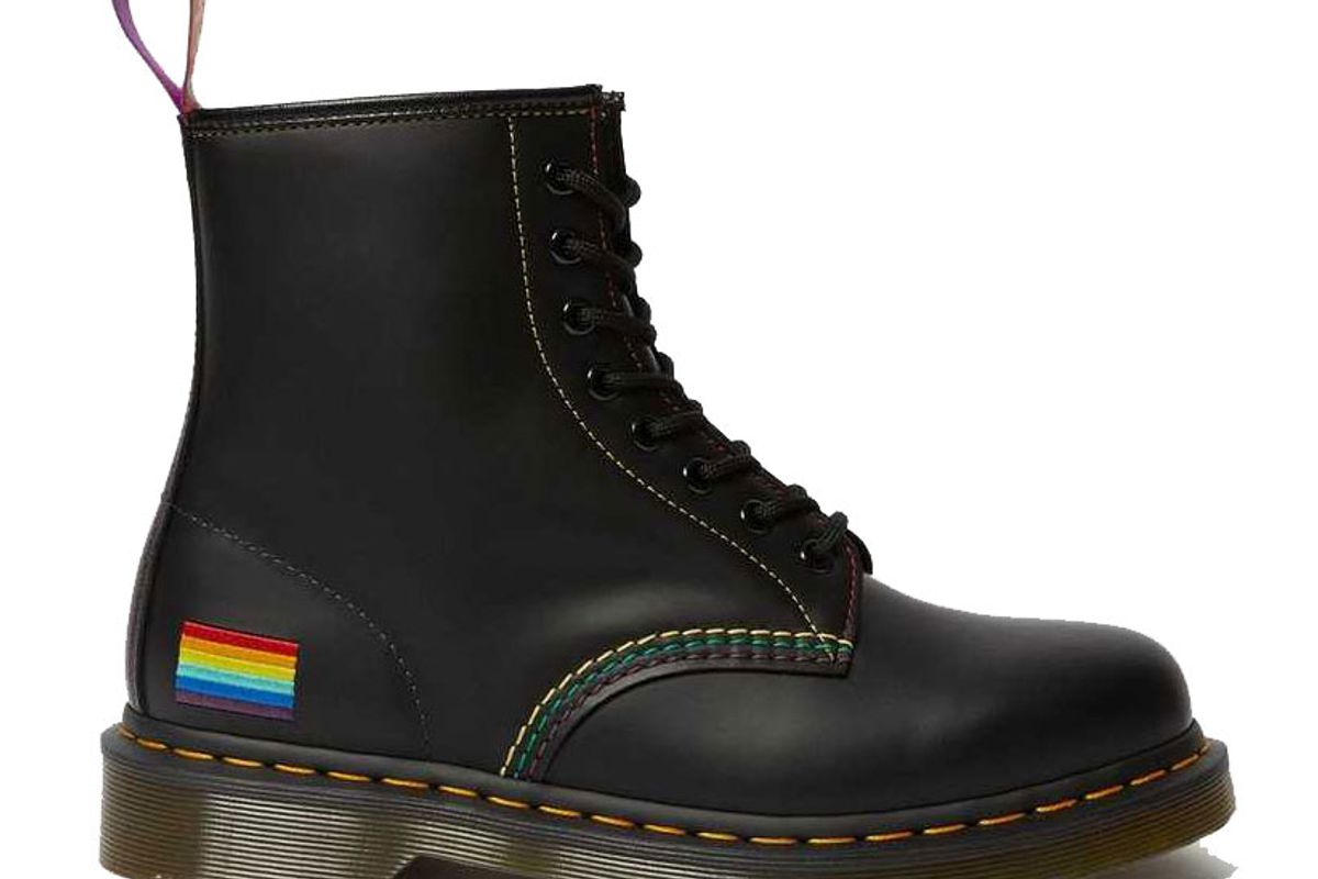 dr martens 1460 pride smooth leather lace up boots