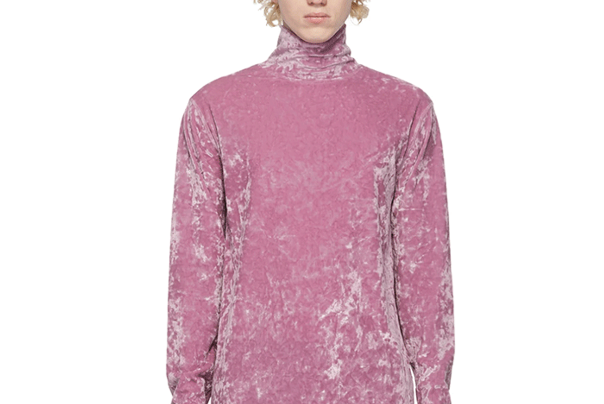 dries van noten crushed velvet turtleneck