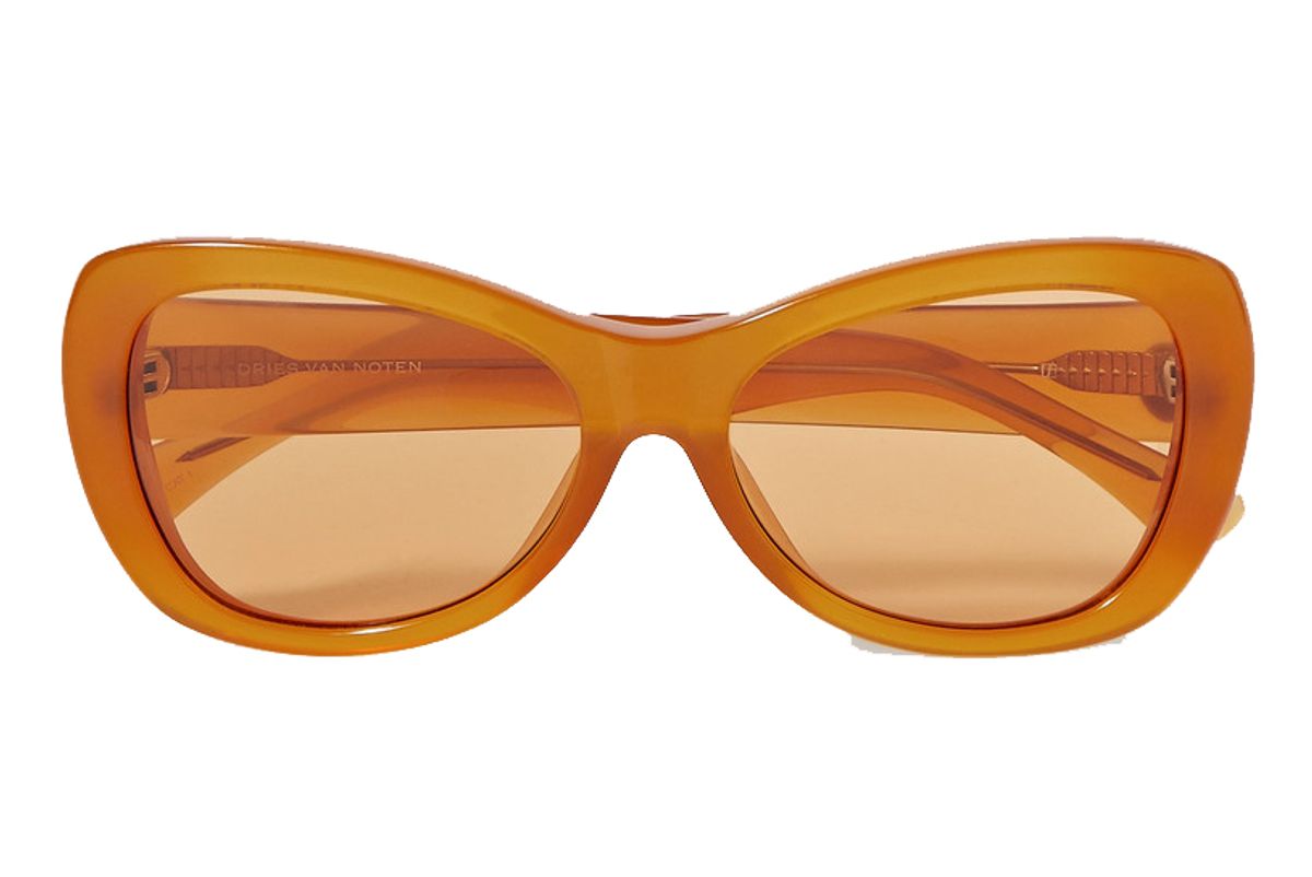 dries van noten round frame acetate sunglasses