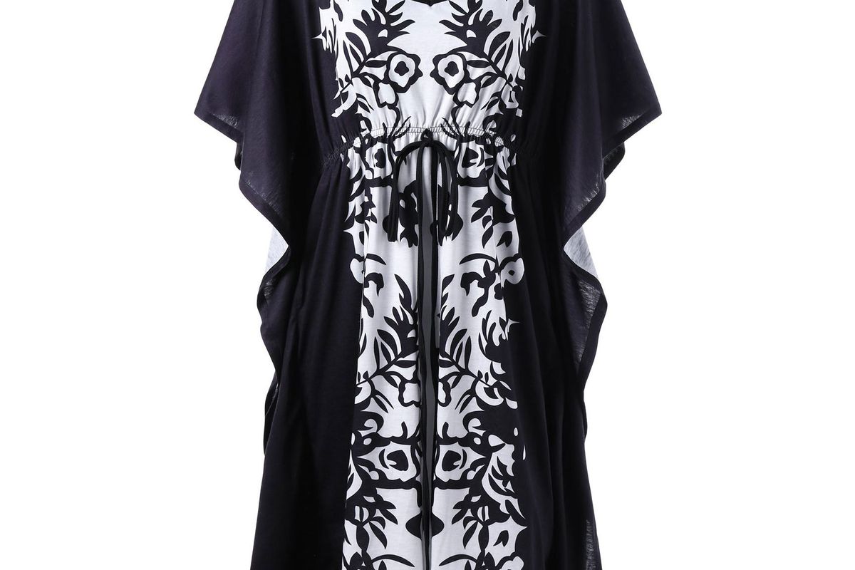 Bandana Plus Size Butterfly Sleeve Kaftan Dress