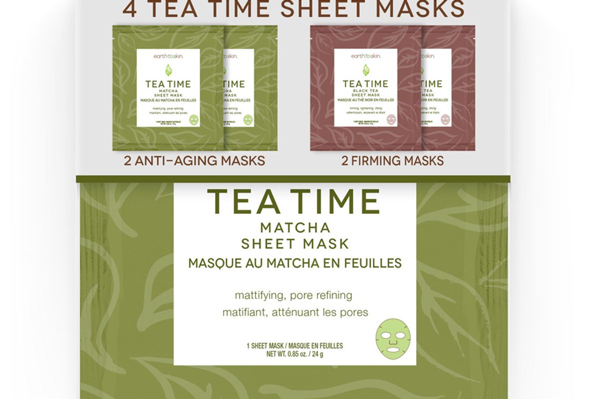earth to skin tea time anti aging sheet masks