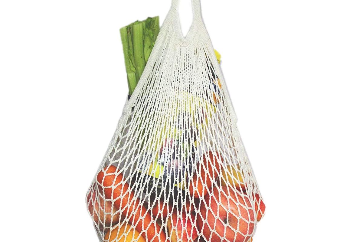 ecohip 3 cotton reusable grocery bags washable mesh net string shopping produce beach foldable tote handle