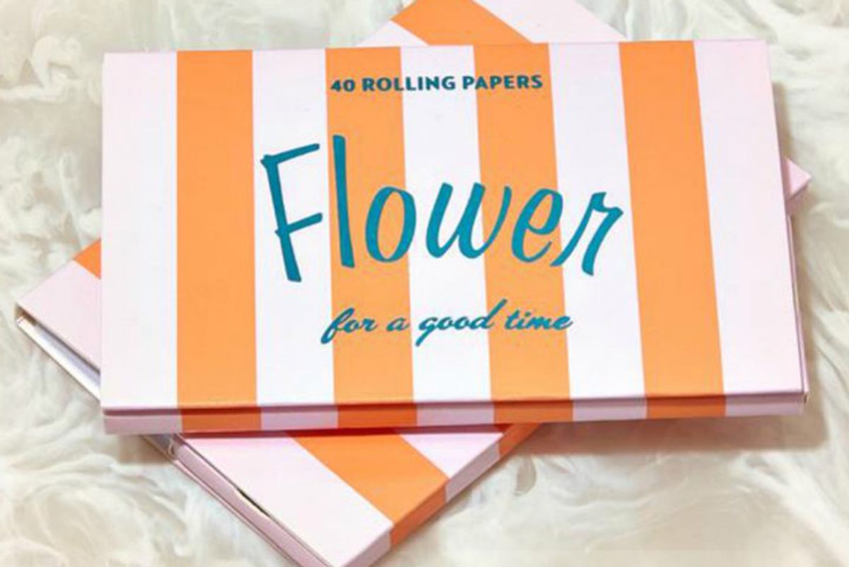 edie parker flower rolling papers in striped lavender