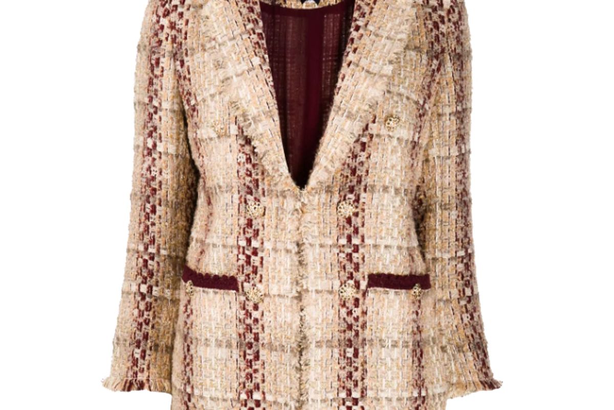 edward achour paris boucle embroidered tweed blazer