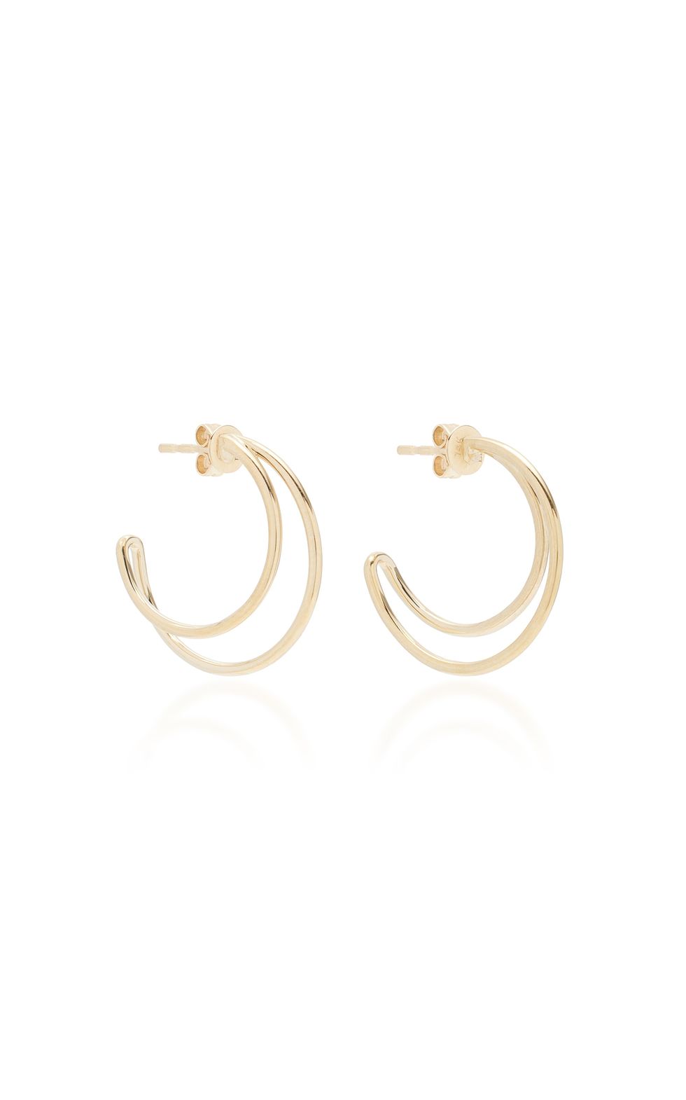 EF Collection 14K Gold Double Hoop Earrings